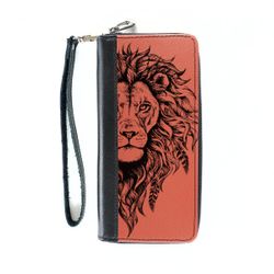 Clutch zipper combo "Black and white lion"