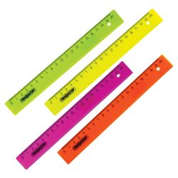 Line plastic, 20 cm, PYTHAGORAS, opaque, neon, assorted