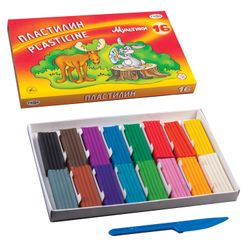Clay classic GAMMA Cartoons 16 colors, 320 g, with stack, carton