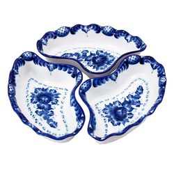 Галактика г.Гжель / Set of trays "Wave", medium, 3 pcs.