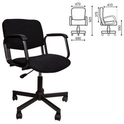 Armchair KR08, with armrests, black