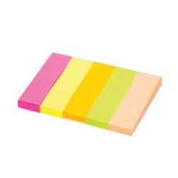 Bookmark adhesive STAFF, NEON paper, 50х14 mm, 5 colors x 50 sheets