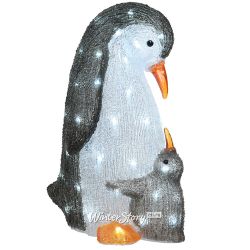 Kaemingk / Acrylic figure Penguin with Kid 47 cm, 60 LED lights, IP44