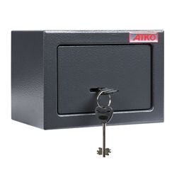 Safe office (furniture) lightweight design AIKO "T-140 KL", 140 x195 x140 mm, 3 kg, key lock, fastening to the wall
