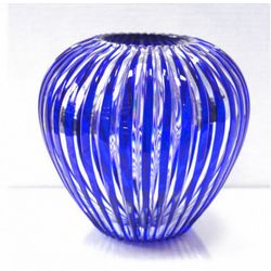 Гусевской Хрустальный завод / Crystal vase "Cascade" small blue