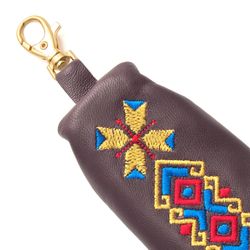 Торжокские золотошвеи / Leather key holder "Geometry"