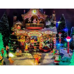 Laboratorio di Babbo Natale, luce, altoparlante, 27,5x27x25 cm, adattatore, LEMAX