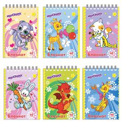 ЮНЛАНДИЯ / Máy tính xách tay "TOONS" ĐỊNH DẠNG NHỎ 40 tờ A7, 75x105 mm, lược, bìa cứng, lồng