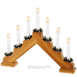 Kaemingk / Slide lamp Christian 40 * 30 cm light walnut, 7 electric candles
