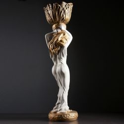 Хорошие сувениры / Figure "Girl standing with a flowerpot on her head, medium" 80 cm