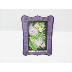 Сувениры из Н.Тагила / Souvenirs from N. Tagil / Tray "Panel. Lilac", 18x12.5 cm
