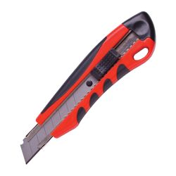 Cuchillo de papelería 18 mm BRAUBERG "Universal", 3 hojas incluidas, autobloqueo, inserciones de goma