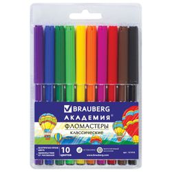 Sharpeners BRAUBERG "ACADEMY", 10 colors, ventilated cap, PVC packaging