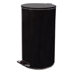 Waste bin with foot pedal ENHANCED, 20 l, bag ring, black, galvanized steel