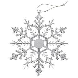 ЗОЛОТАЯ СКАЗКА / Christbaumschmuck "Schneeflocken-Spinnennetz silber" SET 6-tlg., 12 cm