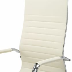 Office chair BRABIX "Energy EX-509", recycled leather, chrome, beige