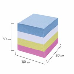 STAFF / Glued note block, cube 8x8 cm, 800 sheets, color, alternating with white