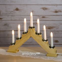 Kaemingk / Slide lamp Christian 40 * 30 cm light wood, 7 electric candles