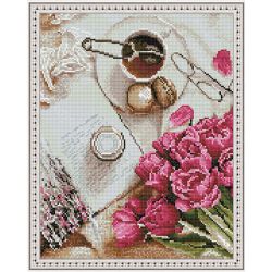 Опт-картина / Elmas mozaik 40x50, yuvarlak yapay elmaslar Çay gezinti yeri