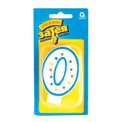 FUNNY ZATEYA / Celebratory candle number "0" 7.6 cm high