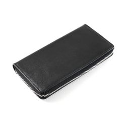 Clutch bag zipper closure with side handle black
