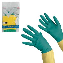 VILEDA / Latex household gloves with cotton dusting, extra durable (neoprene), size L (large)