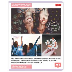 HATBER / Notebook, А5, 48 sheets, staple, cage, cardboard cover, "Happy days" / 10 pcs.