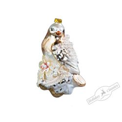 Holiday Classics / Christmas tree toy "Bird-pearl boutonniere"