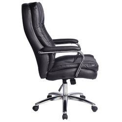 Silla de oficina BRABIX PREMIUM "Amadeus EX-507", cuero ecológico, cromo, negro