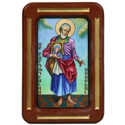 Vernissage of History / Icon "Apostle St. Bartholomew" in a carved frame, 15 x 10