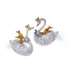 Kurts Adler / Weihnachtsbaumspielzeug "Schwan in einer Krone", 8 cm