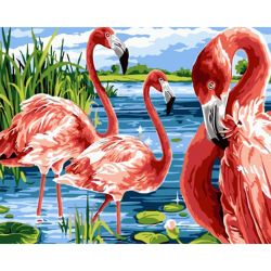 Опт-картина / Tranh theo số 40x50 Flamingo