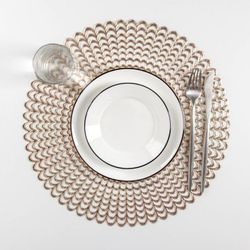Доляна / Doliana / Set of kitchen napkins "Solnechnaya", 38 × 38 cm, 4 pcs, gold color
