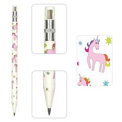 Portaminas, pinza 2 mm, BRUNO VISCONTI "FunGraphix", "Unicornios", sacapuntas