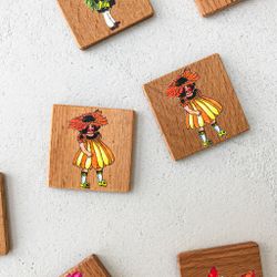 Zartoy / Memori "Flowers" in a wooden box