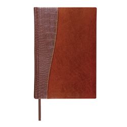 Diary of an undated A5 (138x213 mm) BRAUBERG "Cayman", combined leather, 160 sheets, cream block, gold cut, brown