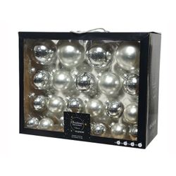 Kaemingk / Glass ball set Magnifique: Silver, 6-10 cm, 44 pcs