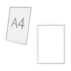POS frame for price tags, advertising and announcements A4, WHITE, without protection screen
