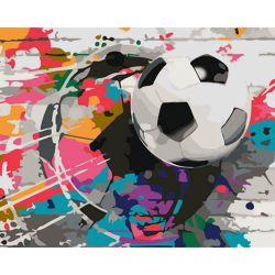 Опт-картина / Painting by numbers 40x50 Soccer ball
