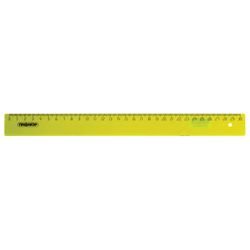 Ruler plastic 30 cm, PYTHAGORAS, transparent, neon, assorted