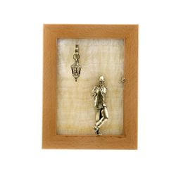 Золотая антилопа / Picture-panel "Guy with a rose" without illumination on onyx stone