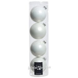 Kaemingk / Conjunto de bolas de vidro com mistura branca de 10 cm, 4 unidades