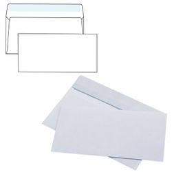 Envelopes E65 (110x220 mm), tear-off strip, white, SET of 1000 PCs, inner sealing