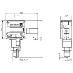 Explosion-proof pressure sensor with indication DDM-03-MI