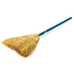ЛАЙМА / Sorghum broom 1, natural, stitched, with a wooden handle 95 cm, medium, 360x280 mm
