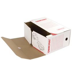 Archivkarton mit A4-Ventil (260x325 mm), 150 mm, bis 1400 Blatt, dichte Mikrowellpappe, WEISS, OFFICEMAG