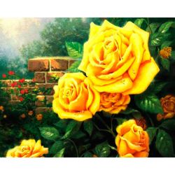 Опт-картина / Tranh theo số 40x50 Hoa hồng vàng vườn