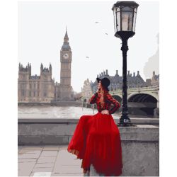 Опт-картина / Painting by numbers 40x50 Red dress
