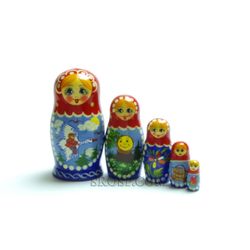 Семеновская роспись / Russian woman - booklet matryoshka, 5 dolls - booklet No. 14