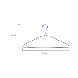 ЛЮБАША / Economy coat hangers, size 46-48, SET of 10 pieces, metal / PVC, crossbar, color blue